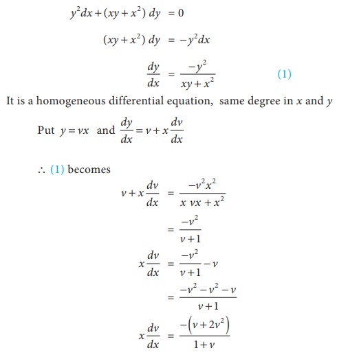 Homogeneous Differential Equations Example Solved Problems With