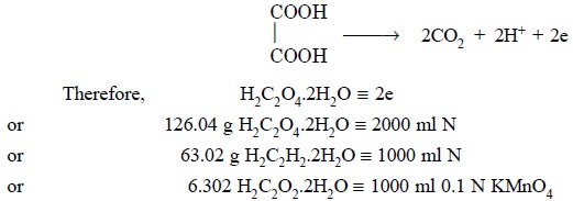 oxalic acid and potassium permanganate reaction equation