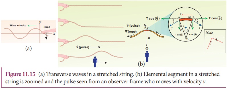 Velocity of transverse waves in a stretched string