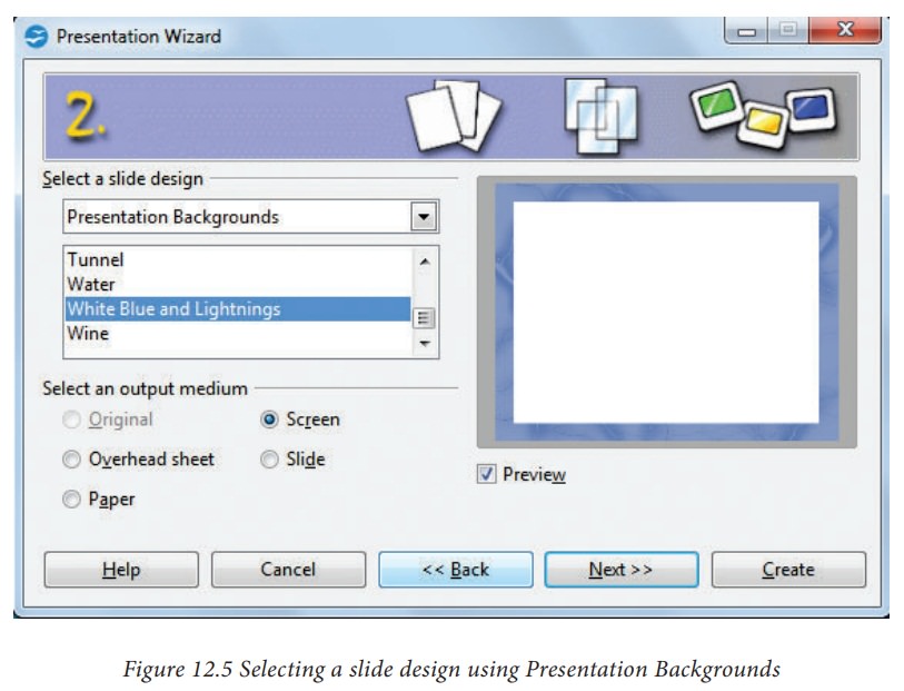 Parts of the Main Impress window - OpenOffice presentation