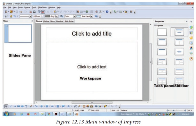 open office presentation on computer