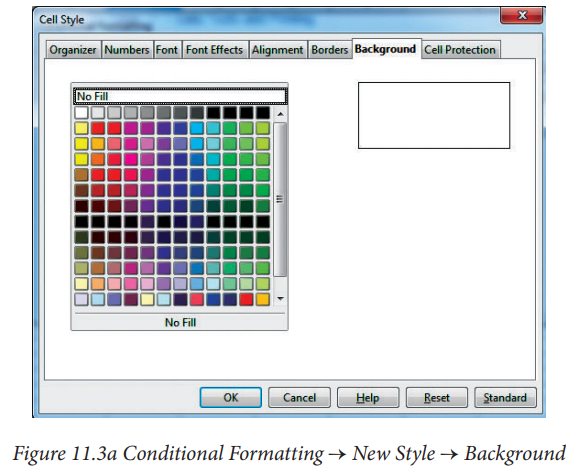 openoffice conditional formatting text color