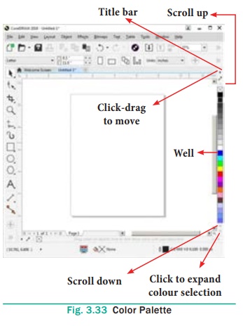 coreldraw color palette on the bottom