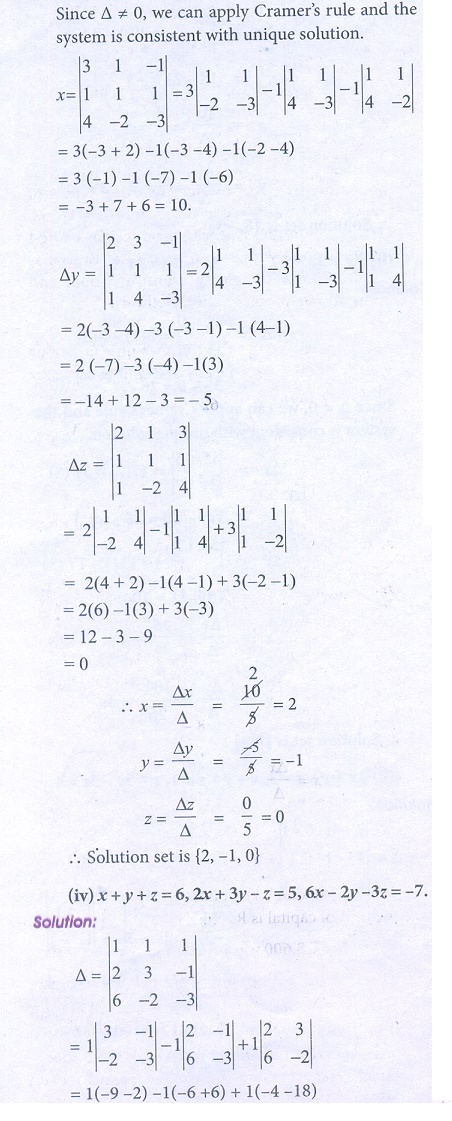 Exercise 1 2 Cramer S Rule Problem Questions With Answer Solution