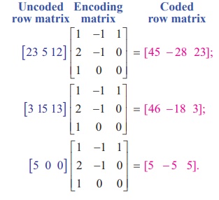 how to encode a message using matrices