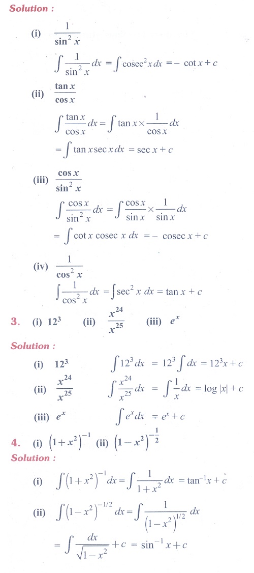 integral calculus formulas