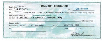 define bill of exchange with examples